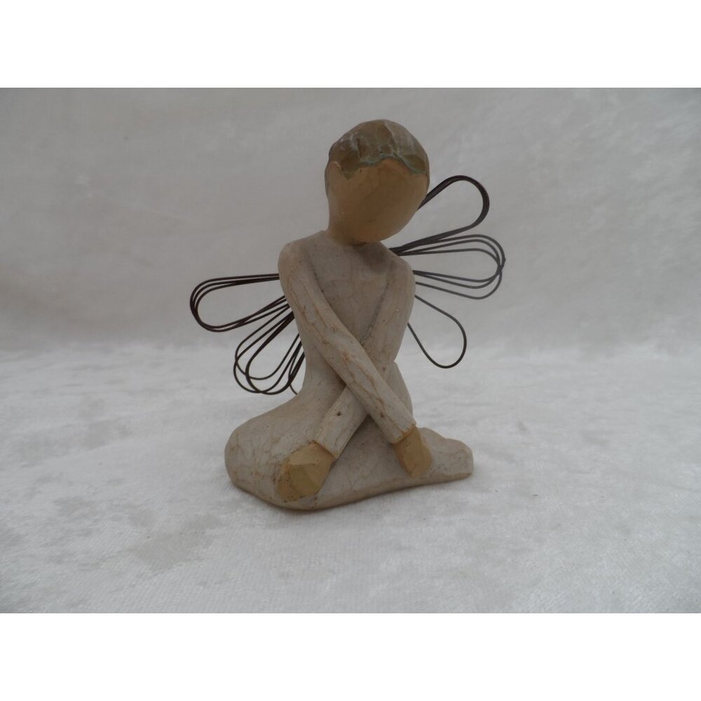 Willow Tree Serenity Angel Figurine Metal Wire Wings 2002 Susan Lordi 3.25"